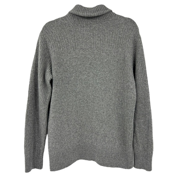 Banana Republic Mens Wool Blend Sweater Size Large Grey Italian Yarn Minimalist - Picture 2 of 8